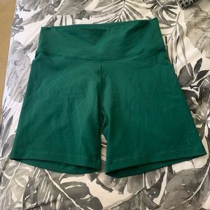 Green Aritzia Bike Shorts